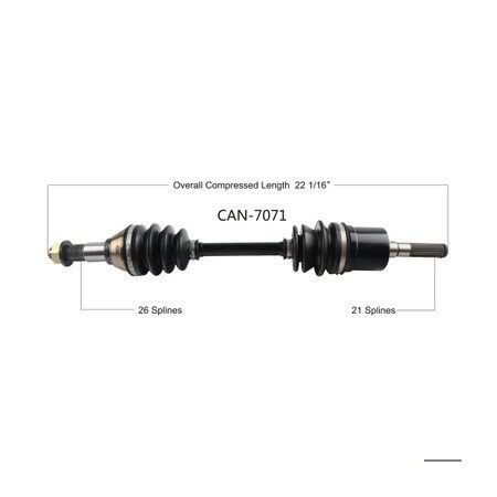 Wide Open OE Replacement CV Axle CAN AM Fr OUTLANDER/RENEGADE 500/800R 11-12 CAN-7071